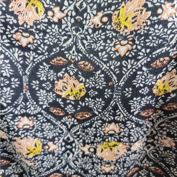 Object Puff Sleeve Button V Neck Paisley Dress 38 - Picture 6 of 9